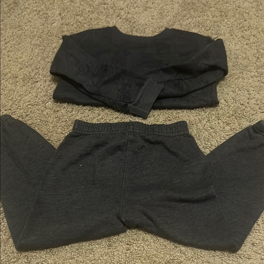 Kids Black Sweatshirt and Pants Set